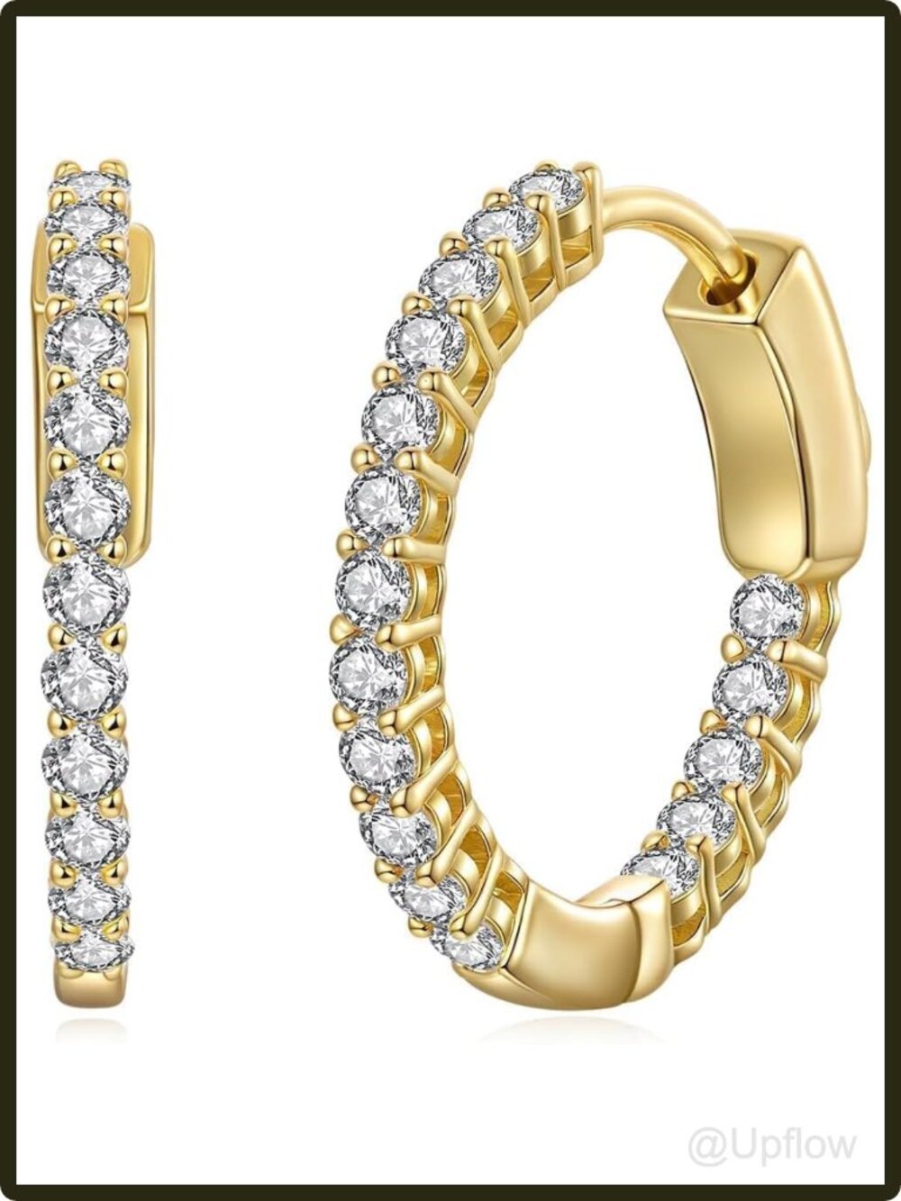 Women's Cubic Zirconia Hoop Earrings Hypoallergenic Hinged 20mm Everyday Gift